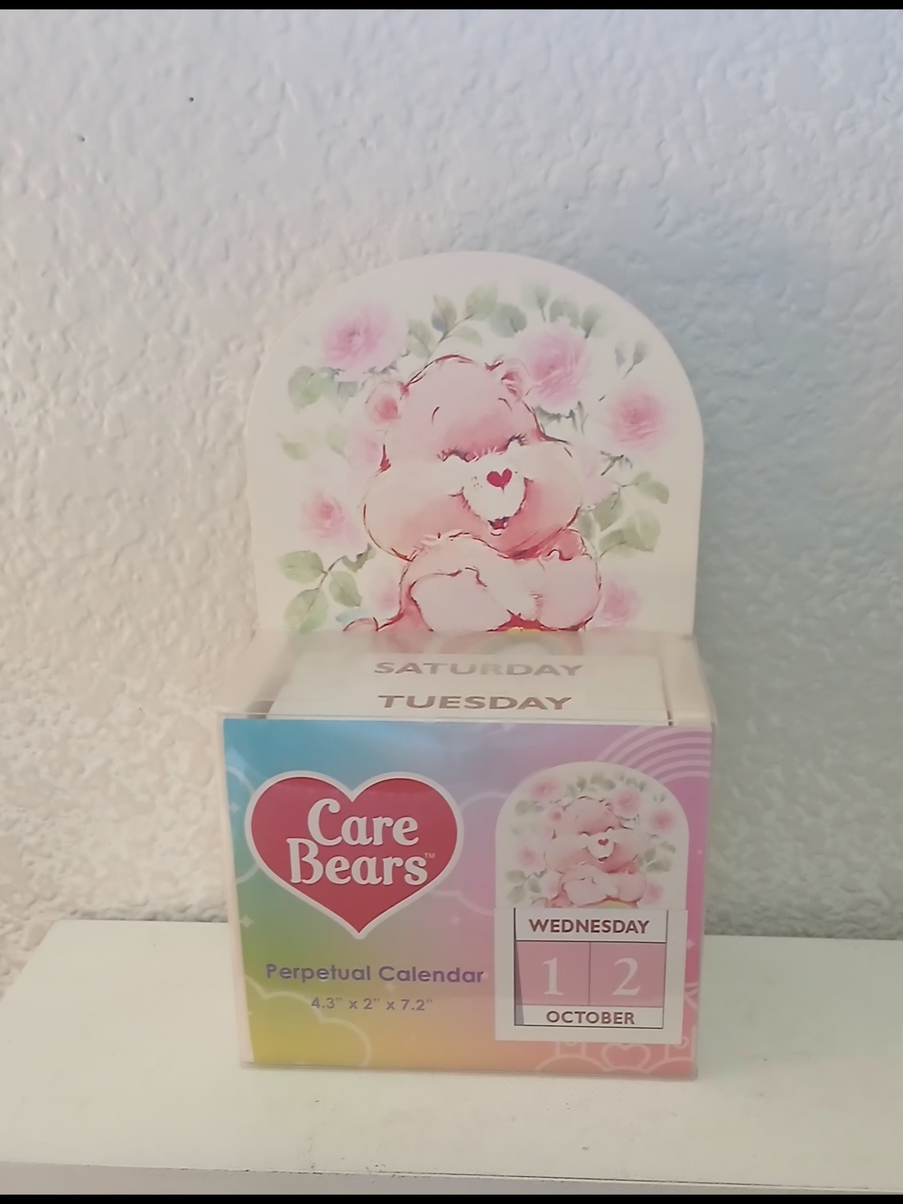 Care Bears Pink Floral Perpetual Desk Calendar